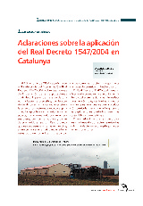 Aclaraciones sobre la aplicación del RD 1547/2004 en Catalunya
